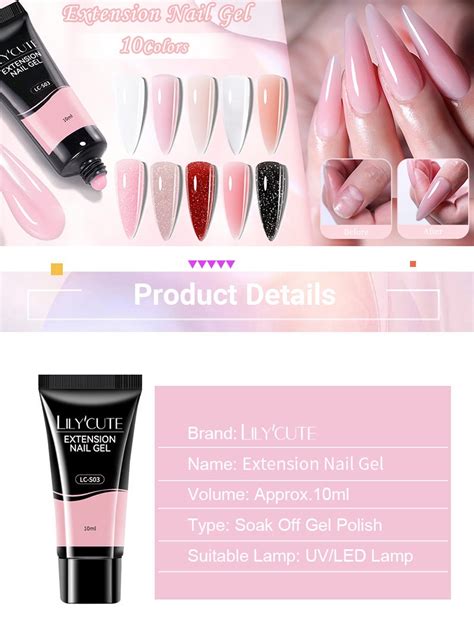 LILYCUTE Gel De Extensão Rápida Unhas Nude Pink Glitter Soak Off Semi Permanente Arte De