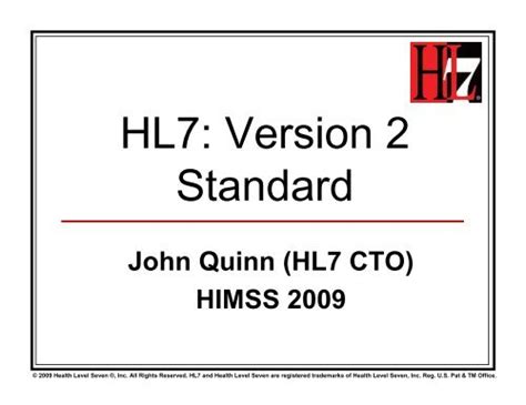 HL7: Version 2 Standard