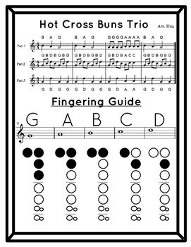 Hot Cross Buns Recorder Trio By Jenny S Music Store Tpt