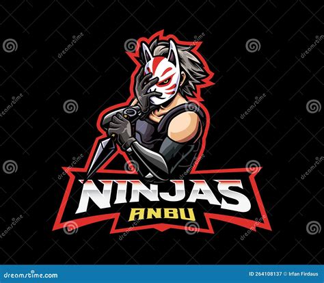 Anbu Ninja Mascot Logo Design Stock Vector Illustration Of Logo