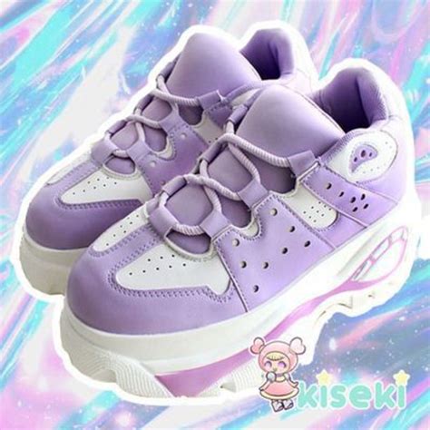 Shoes Lavender Purple Fairy Kei Kawaii Sneakers Platform Shoes