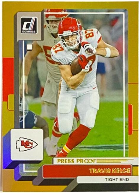 Travis Kelce Panini Donruss Football Kansas City Chiefs Gold Press