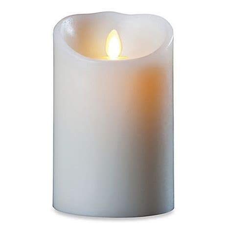 Luminara Real Flame Effect Pillar Candle In Ivory Flameless Pillar