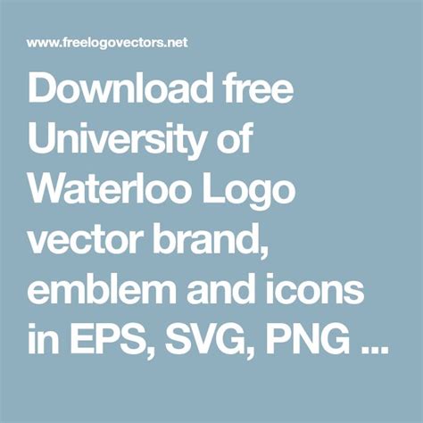 the text reads free university of waterloo logo, emblem and icons in eps, svg,