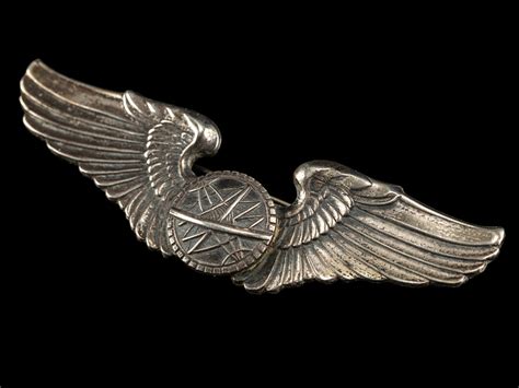 WWII USA USAAF Sterling Silver Navigator Brevet Wings Parade Antiques