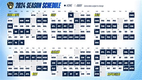 Brewers Schedule Printable