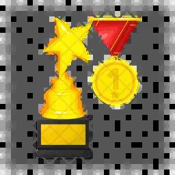 Gold trophy with medal Icon - Download in Sticker Style