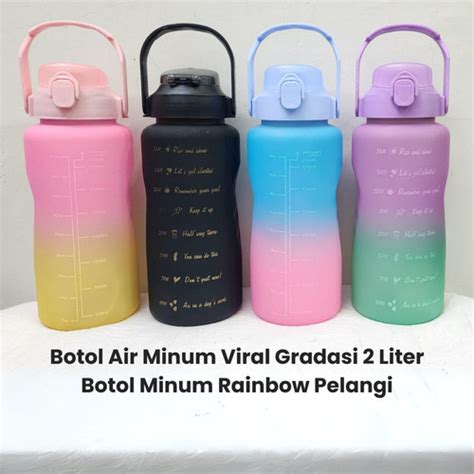 Jual Botol Air Minum Viral Gradasi 2 Liter Botol Minum Rainbow Pelangi