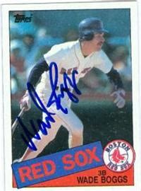 Wade Boggs Autographed Baseball Card Boston Red Sox Topps