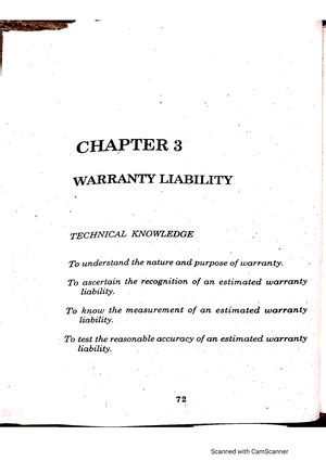 Pdfcoffee Chapter 3 Warrany Liability IA2 2022 Edition Accounting