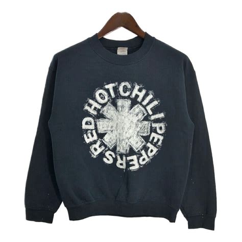 楽天市場GILDAN ギルダン RED HOT CHILI PEPPERS レッドホットチリペッパーズ スウェット バンド ブラック メンズ M 中古 古着 T3594