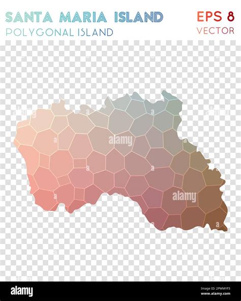 Santa Maria Island polygonal map, mosaic style island. Magnetic low ...