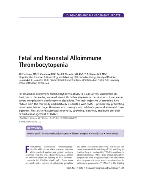 Pdf Fetal And Neonatal Alloimmune Thrombocytopenia Saryu Chaddah