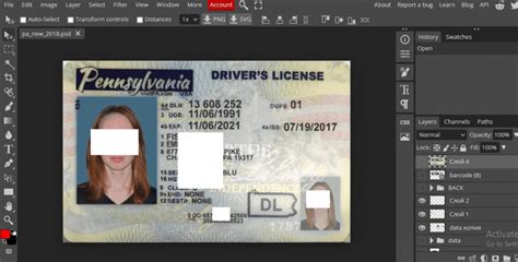 Pennsylvania Drivers License Psd Free Template Winningkera