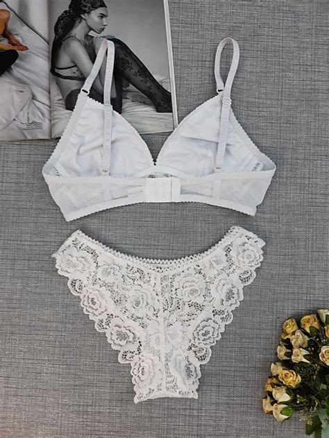 Bridal Lingerie Set Wedding Night Sexy Lingerie Set White Lace Bra