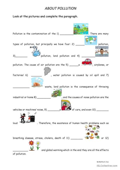 About Pollution English Esl Worksheets For Distance Learning And Physical Classrooms