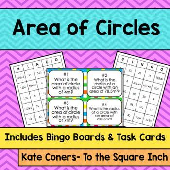 Area Of Circles Bingo Fraction Bingo Fractions Math Strategies