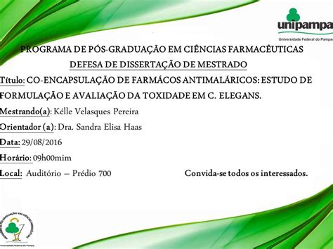 Informa Es Programa De P S Gradua O Em Ci Ncias Farmac Uticas