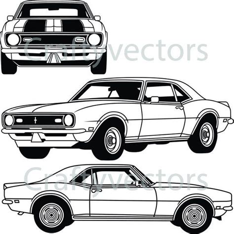 Chevrolet Camaro 1968 Z28 Vector File Etsy Uk In 2022 Cars Coloring