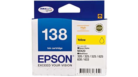 Epson 138 Yellow Genuine Ink Cartridge NO BOX SPECIAL Ink Warehouse