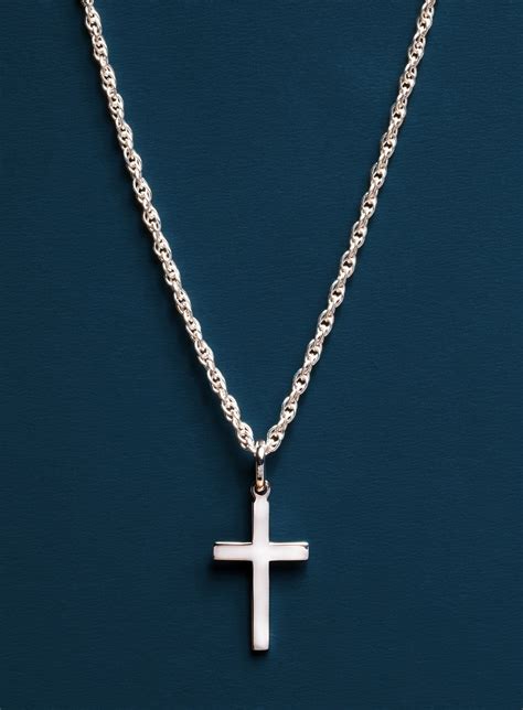 Sterling Silver Cross Pendant Necklace For Men On 925 Silver Etsy