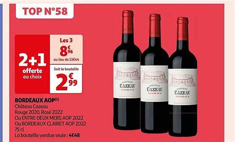 Promo Bordeaux Aop Ch Teau Cazeau Chez Auchan Icatalogue Fr