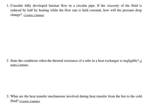 Solved Consider Fully Developed Laminar Flow In A Chegg