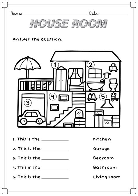 16 Kindergarten Worksheet My Room Free Pdf At