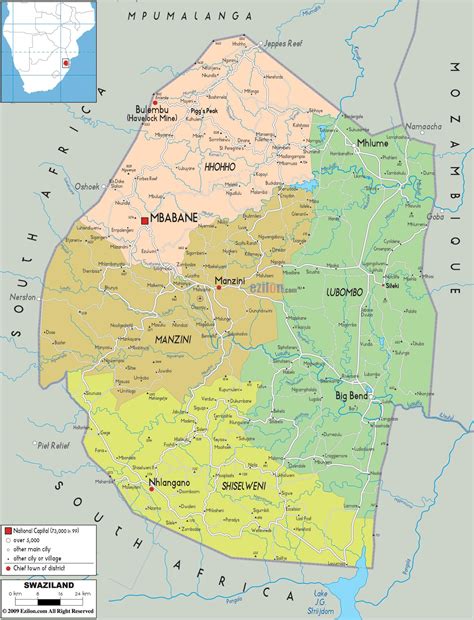 Manzini Swaziland map - Map of manzini Swaziland (Southern Africa - Africa)