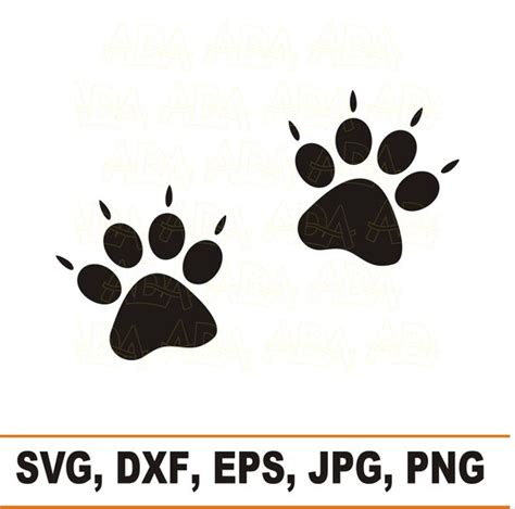 Paw Print Outline Digital Download Svg Png Dxf Eps Png  Etsy