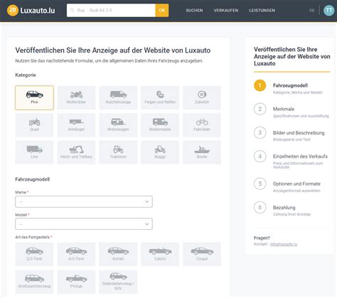 Wie kann ich eine Anzeige auf luxauto lu veröffentlichen Luxauto lu