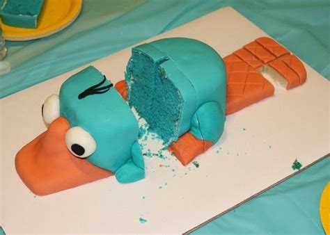 Making A Perry The Platypus Fondant Cake Perry The Platypus Cake