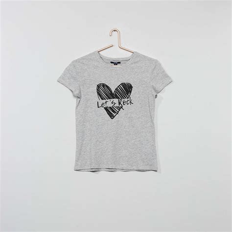 T shirt imprimé Fille adolescente écru Kiabi 3 00