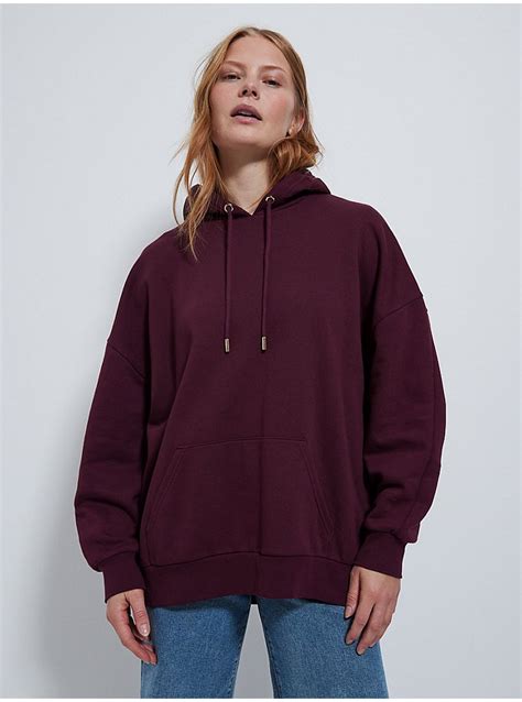 Burgundy Plain Hoodie Women George At Asda