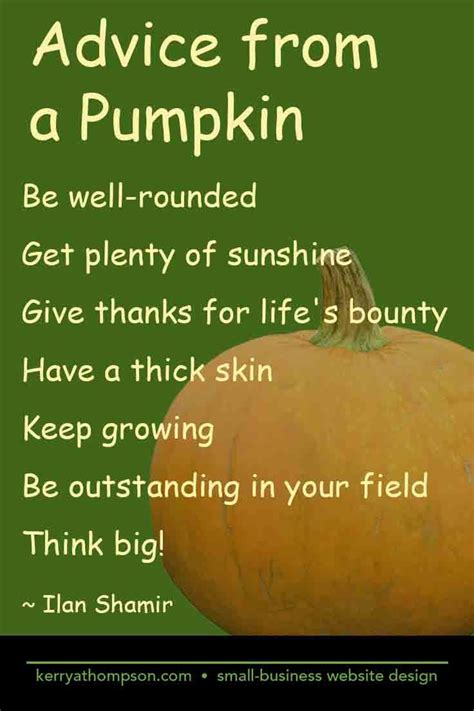 October is a great month to celebrate the wisdom of pumpkins! #pumpkin #quote #kerryathompson ...