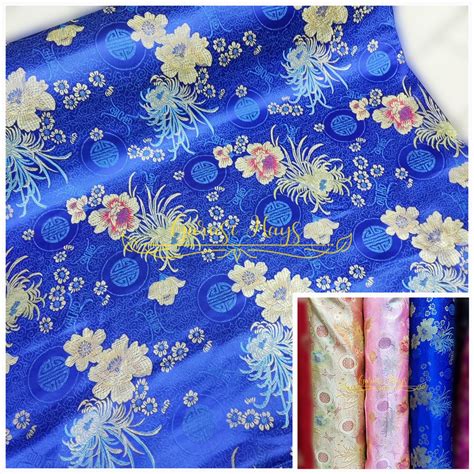 Jual Kain Cheongsam Cheong Sam Jibao China Shanghai Motif Bunga Lebar