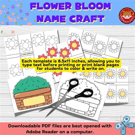 flower bloom  craft spring floral letter sign editable  etsy