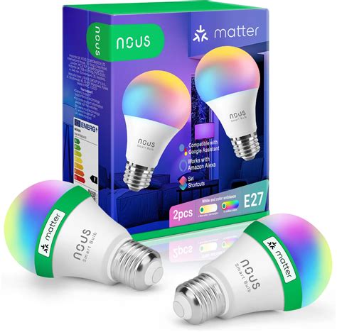 Nous E Rgb Matter Ampoule Connectee Led Wifi Dimmable Couleur