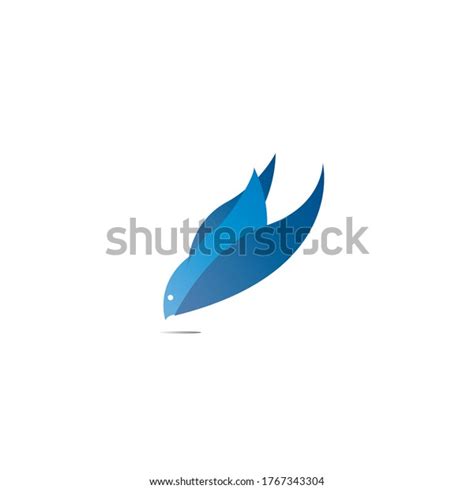 Abstract Blue Bird Logo Design Template Stock Vector Royalty Free