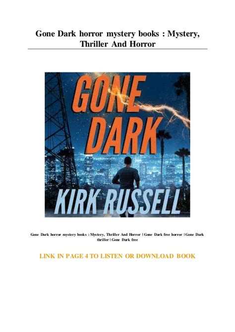 Gone Dark Horror Mystery Books Mystery Thriller And Horror