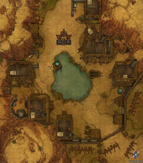 Desert Village Battle Map 30x34 R Dungeonsanddragons