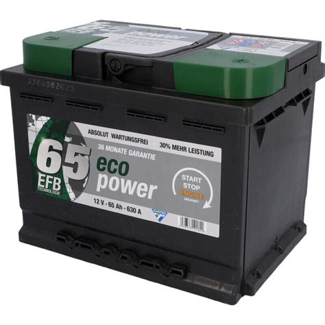 CARTEC Eco Power Batterie 65 EFB 65 Ah 570 A KFZ Starterbatterie