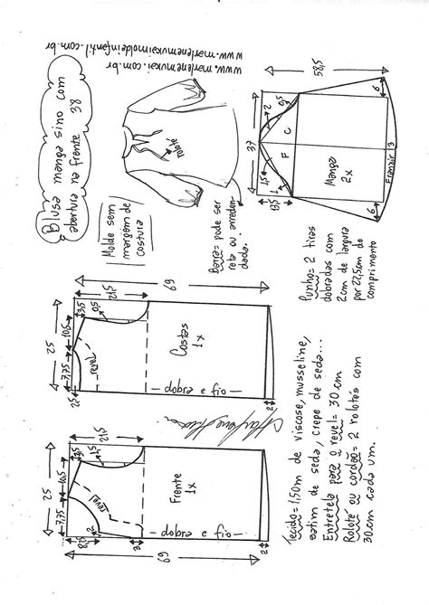 Blusa Manga Sino Com Abertura Em “v” Diy Molde Corte E Costura Marlene Mukai Womens