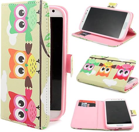 Amazon Leathlux C Owl Design Stand Pu Leather Wallet Case Cover