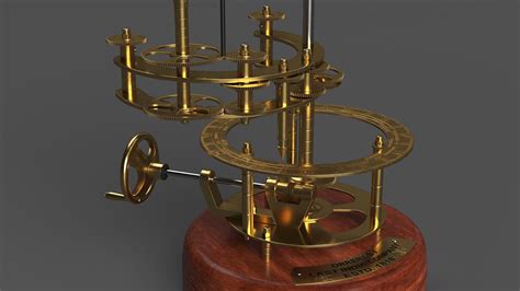 Antique Brass Orrery Solar System Rigged For Maya D Model Ma