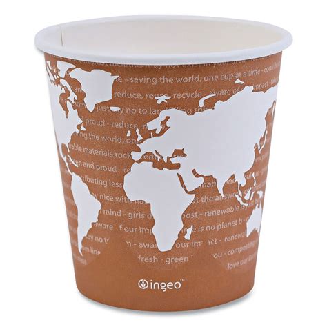 Eco Products World Art Renewable And Compostable Hot Cups Oz Pack Packs Carton Mfr