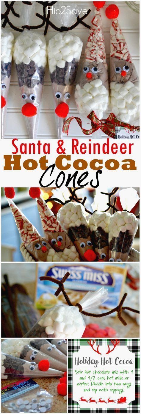 Santa Reindeer Hot Cocoa Cone Easy Holiday Craft Gift Idea