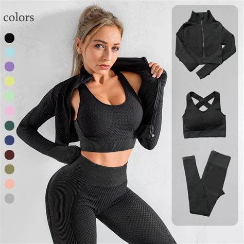 Pcs Nahtlose Frauen Yoga Set Workout Sportswear Gym Kleidung Fitness