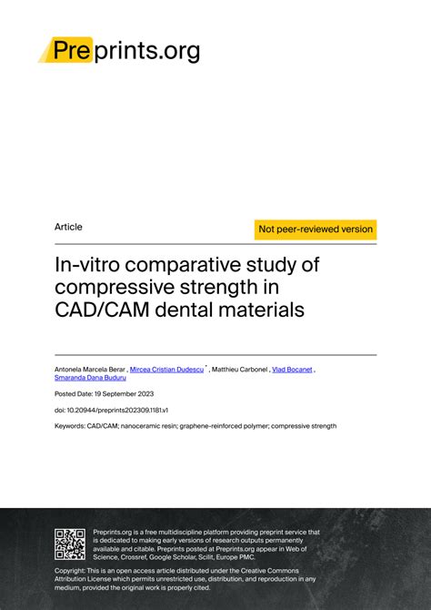 Pdf In Vitro Comparative Study Of Compressive Strength In Cad Cam