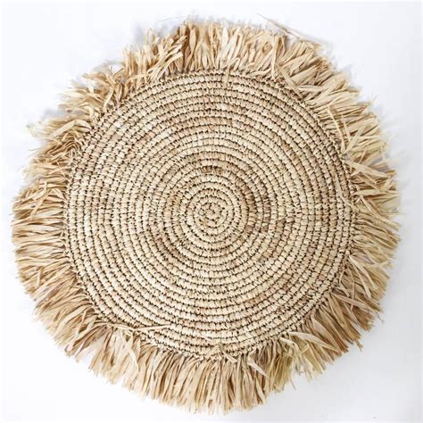 Raffia Natural Placemats Fringes Set Of 6 My Bali Living